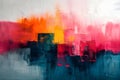 Vibrant Brushwork Canvas: Minimalist Symphony. Concept Abstract Art, Color Palette, Brushstroke