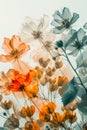 Flying Bouquet of Colorful Flowers