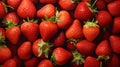 A vibrant bunch of ripe strawberries up close. Generative ai