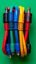 Vibrant Bundle of Audio-Video Patch Cables Royalty Free Stock Photo