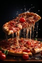 Vibrant Burst of Flavorful Exquisite Pizza - Detailed Close-Up Food Photography for Food Lovers Royalty Free Stock Photo