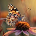 A vibrant butterfly delicately perched on a colorful flower, showcasing the beauty of nature up close