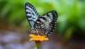 Vibrant butterfly in nature, flying with elegance generated by AI