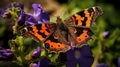 Vibrant Butterfly On Purple Flower: A Stunning Nature-inspired Shot