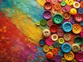 Vibrant Button Collection for Sewing Projects A Rainbow of Styles and Sizes for Crafting Enthusiasts Royalty Free Stock Photo