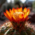 Vibrant Cactus Flower in Desert Garden