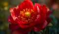 The vibrant camellia blossom celebrates natural beauty in bloom generated by AI