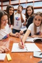 Successful Collaboration in Academic Setting: Group of Students and Professors Learning and Working Together on School Royalty Free Stock Photo