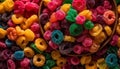 Vibrant candy collection, a rainbow of indulgence generated by AI