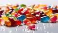 Vibrant candy collection, a sweet indulgence heap generated by AI