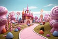 Vibrant Candy Land. A Visual Delight. AI