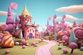 Vibrant Candy Land. A Visual Delight. AI