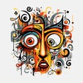 Psychedelic Abstract Art Face Graphic By Adria