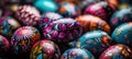 Vibrant and captivating easter eggs painted in assorted colors, perfect for festive celebrations