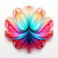 Vibrant Neon Wave: Abstract Paper Flower Artwork