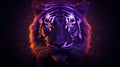 Hyperrealistic Tiger Head Illustration In Vibrant Colors