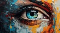 Colorful And Abstract Eye Painting With Futuristic Realism