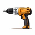 Vibrant Caricature Of A Drill: Minimalist 2d Illustration Royalty Free Stock Photo