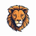 Vibrant Caricature Lion Head Logo Design