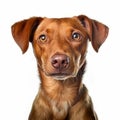 Vibrant Caricatures: A Brown Dog With Lively Facial Expressions