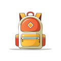 Vibrant cartoon backpack for school and travel adventure flat vector design Royalty Free Stock Photo