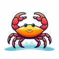 Vibrant Cartoon Crab Illustration On White Background Royalty Free Stock Photo