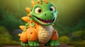 Vibrant Cartoon Dinosaur With Zbrush Style And Unreal Engine 5