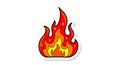 Cartoon Fire Flame Sticker Royalty Free Stock Photo
