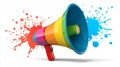 Vibrant Cartoon Style Megaphone on White Background for Marketing and Communication Concepts Royalty Free Stock Photo