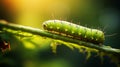 Vibrant Caterpillar Photography: Nighttime Beauty In Soft Light