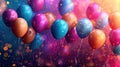 Vibrant Celebration: A Festive Birthday Background with Bright Colors