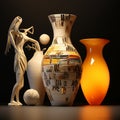 Vibrant Ceramic Vase Depicting the Essence of Life