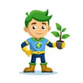 Vibrant Cartoon Eco Warrior Character Design Royalty Free Stock Photo