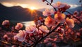 Vibrant cherry blossoms bloom in nature colorful palette generated by AI