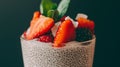 Indulgent Chia Pudding Parfait with Fresh Berries and Coconut Royalty Free Stock Photo