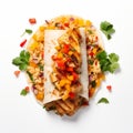 Vibrant Chicken Burrito With Mango Salsa And Cilantro