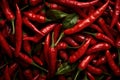 Vibrant Chili peppers top view background. Generate Ai