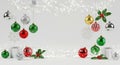 Vibrant Christmas ornaments on a snowy background. Royalty Free Stock Photo