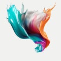 Vibrant Chromatic Explosion Colorful Paint Splash on Isolated Background, Abstract artistic background Royalty Free Stock Photo