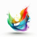 Vibrant Chromatic Explosion Colorful Paint Splash on Isolated Background, Abstract artistic background Royalty Free Stock Photo