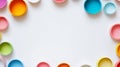 Vibrant Circular Containers Top View Colorful Storage Solutions on Clean White Background for Design Templates and Royalty Free Stock Photo