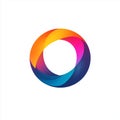 Vibrant circular gradient: colorful spectrum design on white background Royalty Free Stock Photo
