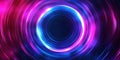 Vibrant circular light patterns in blue and pink hues creating a dynamic visual effect Royalty Free Stock Photo