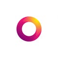 A vibrant circular logo with a gradient design featuring shades of pink, purple, and Royalty Free Stock Photo
