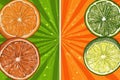 Vibrant citrus art with orange and lime slices for modern design Royalty Free Stock Photo