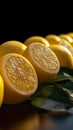 Vibrant citrus display Panoramic background of fresh, yellow lemon fruit Royalty Free Stock Photo