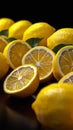 Vibrant citrus display Panoramic background of fresh, yellow lemon fruit Royalty Free Stock Photo