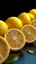 Vibrant citrus display Panoramic background of fresh, yellow lemon fruit Royalty Free Stock Photo