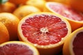 Vibrant citrus slices: close up captures the juicy allure of oranges and grapefruits