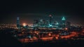 A vibrant city skyline at night created with Generative AI